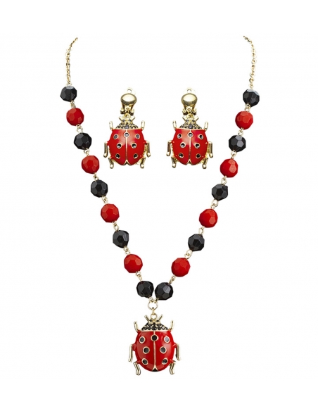 Set de "Collier et Boucles d'oreilles coccinelle" : Ajoutez une touche de charme à votre look