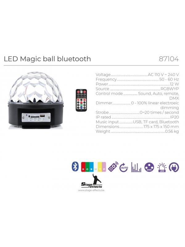 Lampe disco LED Magic Ball Bluetooth : créez une ambiance festive