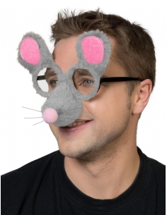 Lunettes de Souris Grises avec Museau et Moustache : Ajoutez une Touche de Fantaisie à Votre Déguisement