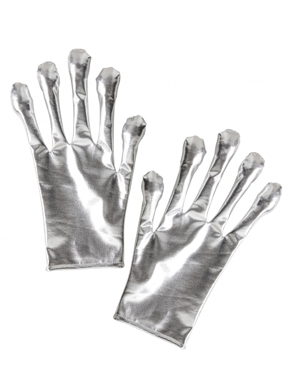 Gants d'Extraterrestres Gris Métalliques