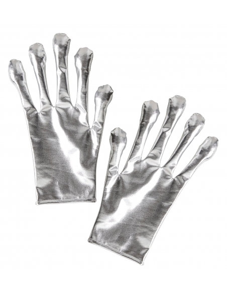 Gants d'Extraterrestres Gris Métalliques