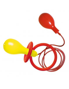 Amusez-vous avec notre maxi tétine lance-eau jaune et rouge pour une touche d'humour hilarante 2