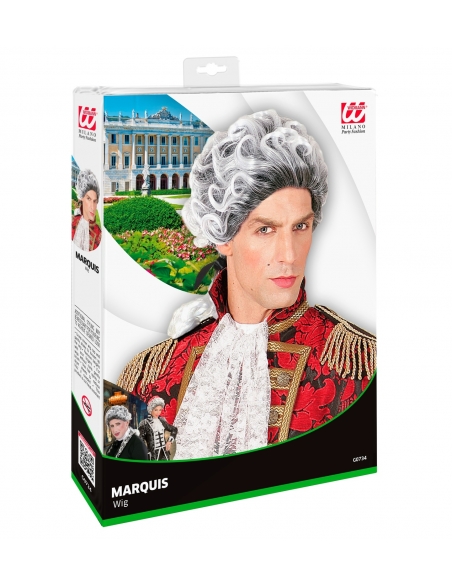 Perruque de Marquis Grisonnante : Élégance de l'Époque Premier Empire