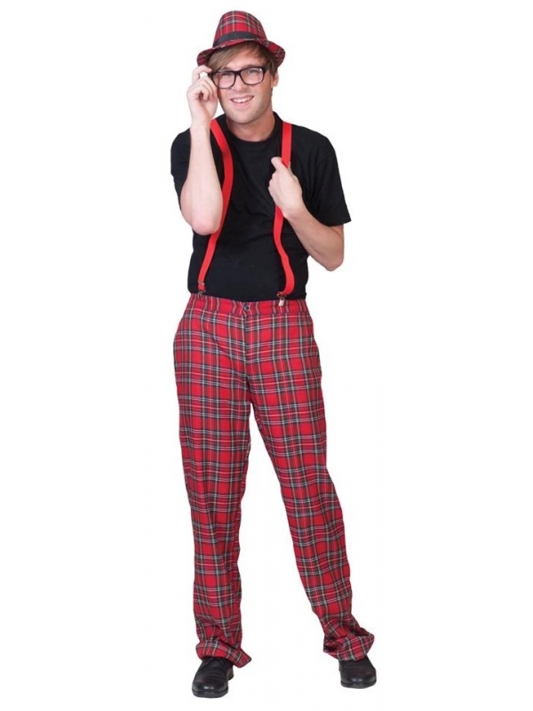 Pantalon tartan rouge homme du S au XXL