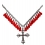 Collier à Croix Gothique Noir ou Rouge avec Gouttes de Jupiter