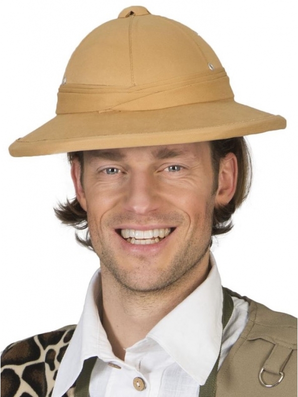 Chapeau Colonial pour explorateur beige en tissu