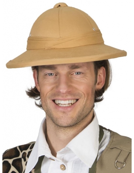 Chapeau Colonial pour explorateur beige en tissu
