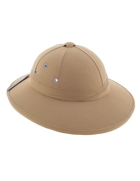 Chapeau Colonial pour explorateur beige en tissu
