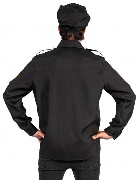 Déguisement Chemise de Policier Noir pour Homme : Incarnez l'Ordre et l'Autorité