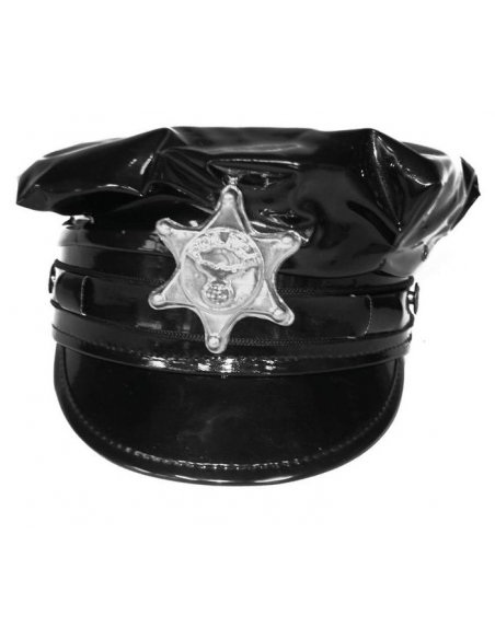 Casquette Noire avec Badge Police : Accessoire Essentiel pour une Tenue d'Agent d'Ordre