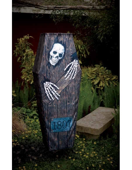 Halloween Captivant : Plongez dans l'Effroi avec le Cercueil Suspendu Squelette (1,5 m)