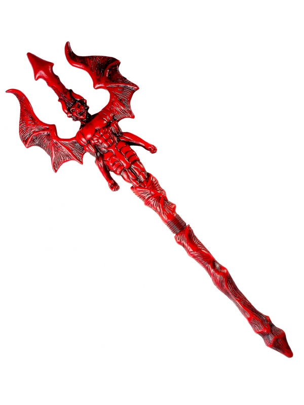 Fourche Du Diable Jouet - Accessoire Déguisement Halloween, Spectacle Ou Photo, 44 Cm, Rouge