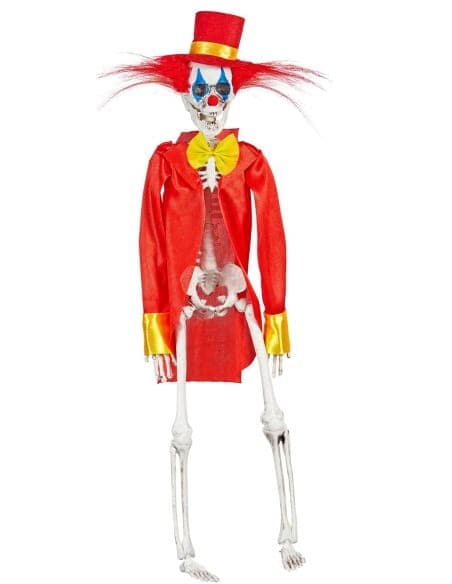 Décoration Clown Halloween : La Figurine "Squelette Clown Horreur" 40 cm