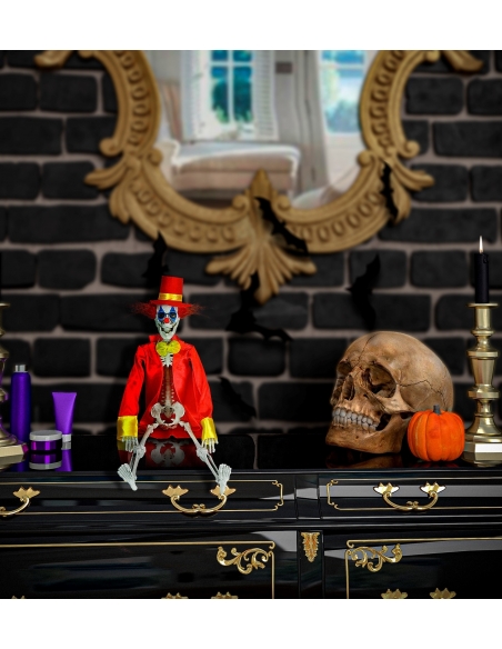 Décoration Clown Halloween : La Figurine "Squelette Clown Horreur" 40 cm