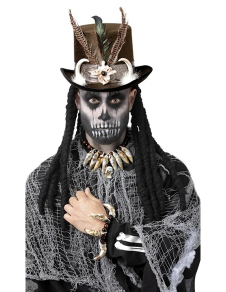 Ensemble de Bijoux Vaudou en Faux Ivoire Vieilli | Collier et Bracelet Tête de Mort
