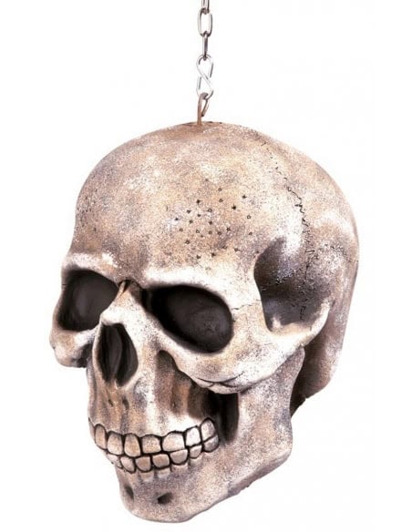 Crâne avec Chaîne à Suspendre - Décoration Effrayante pour Halloween