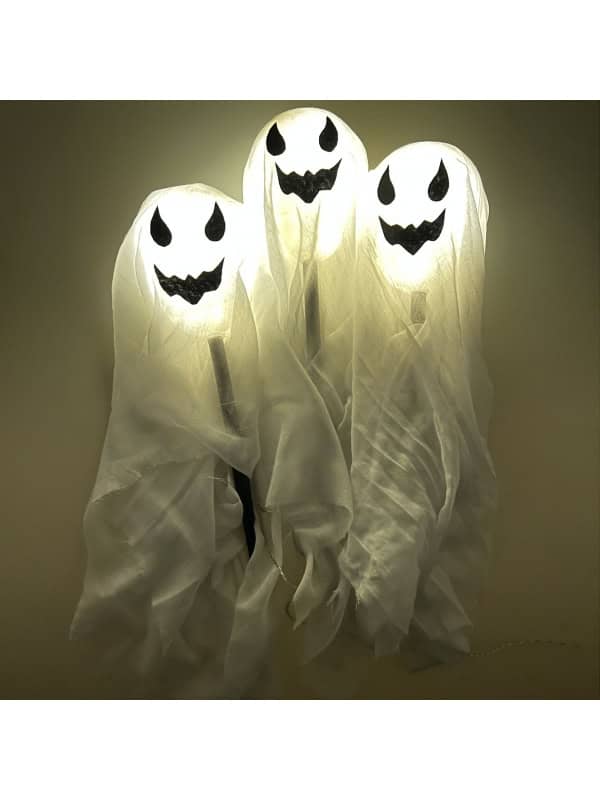 3 Fantômes Lumineux à LED : décoration halloween amusante pour les enfants
