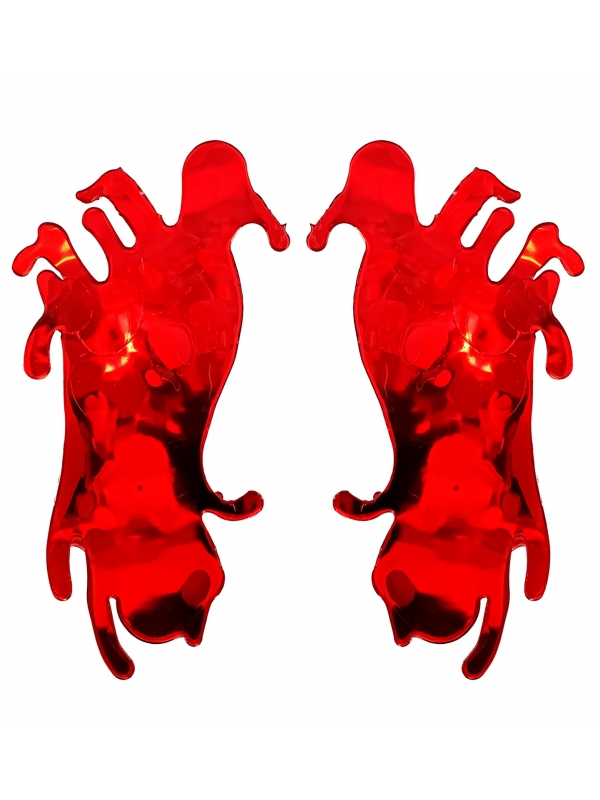 Set de 2 Auto-Collants Pied Ensanglanté pour Halloween