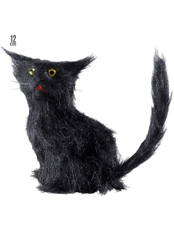Chat Noir Mystérieux 21cm : Décoration Halloween
