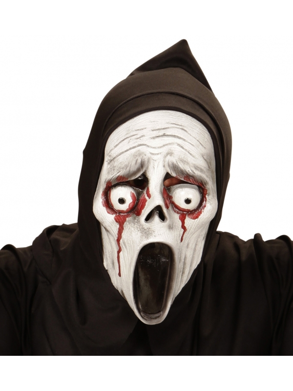 Effrayant Halloween : Masque à Capuche Fantôme Hurlant aux Yeux Sanglants