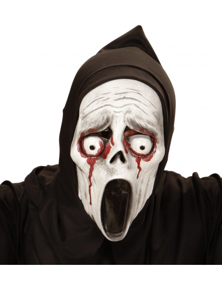 Effrayant Halloween : Masque à Capuche Fantôme Hurlant aux Yeux Sanglants