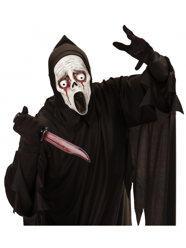 Effrayant Halloween : Masque à Capuche Fantôme Hurlant aux Yeux Sanglants