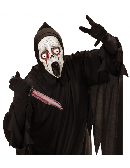 Effrayant Halloween : Masque à Capuche Fantôme Hurlant aux Yeux Sanglants