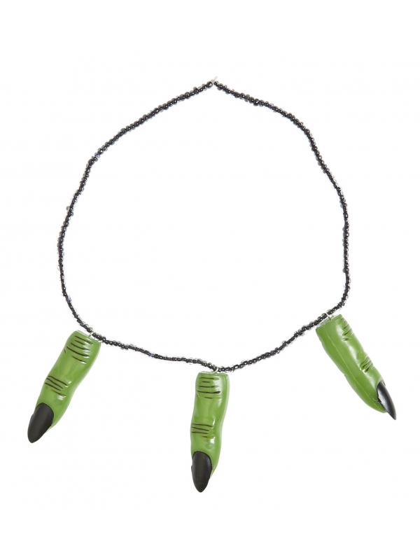 Collier Doigts de Sorcière Verts : L'Accessoire Rigolo pour Halloween