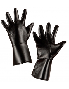 Gants noirs en aspect cuir pour enfants