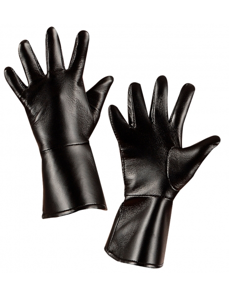 Gants noirs en aspect cuir pour enfants