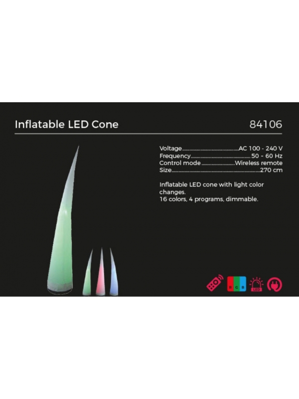 Pyramide Gonflable Décorative avec LED et Télécommande (2.7m)