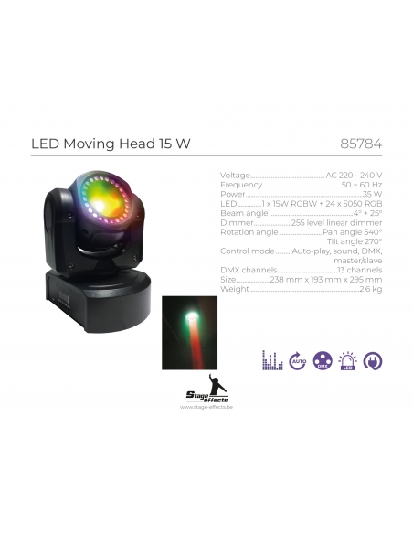 Lampe Disco LED à Tête Mobile : Créez une Ambiance Festive Inoubliable