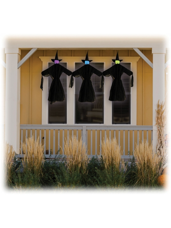 Trio de sorcières suspendues à couleurs changeantes Halloween
