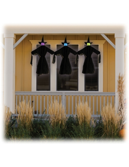 Trio de sorcières suspendues à couleurs changeantes Halloween