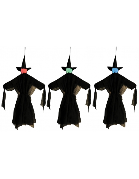 Trio de sorcières suspendues à couleurs changeantes Halloween