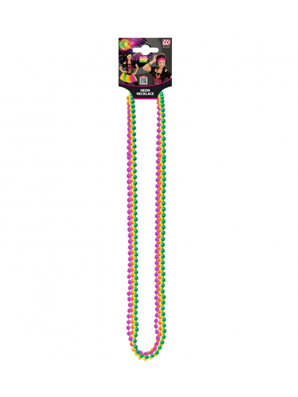 Ensemble de 4 Colliers de Perles Néon, Années 80.