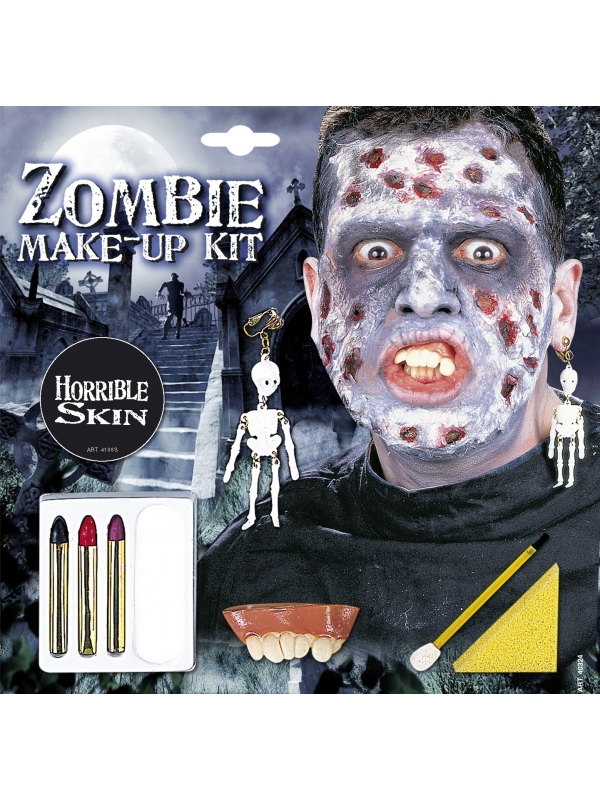 Set Maquillage Zombie avec Accessoires pour une Transformation Effrayante à Halloween