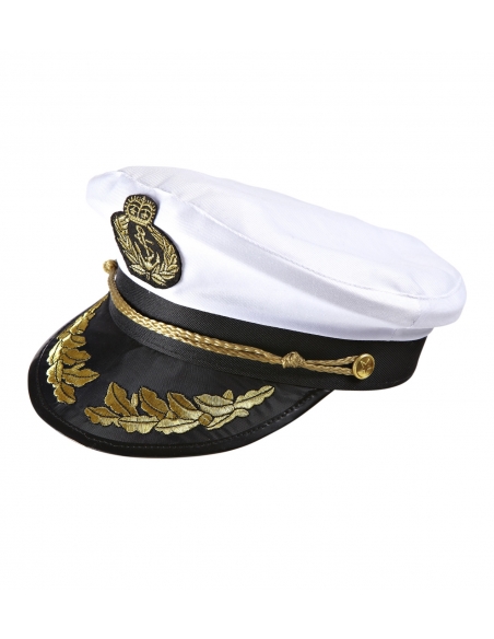 Casquette Capitaine de la Marine - Accessoire Deluxe en Polyester