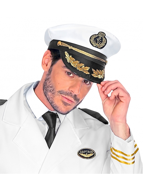 Casquette Capitaine de la Marine - Accessoire Deluxe en Polyester