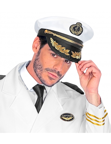 Casquette Capitaine de la Marine - Accessoire Deluxe en Polyester