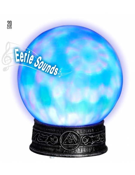 Boule de Cristal avec Support - Changement de Couleur et Sons Effrayants