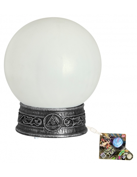 Boule de Cristal avec Support - Changement de Couleur et Sons Effrayants
