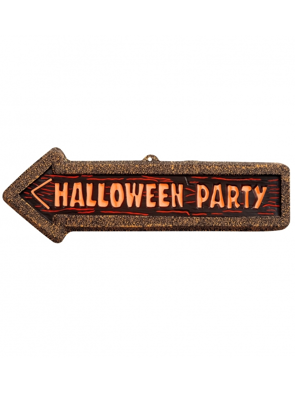 Panneau de direction Halloween Party fluo