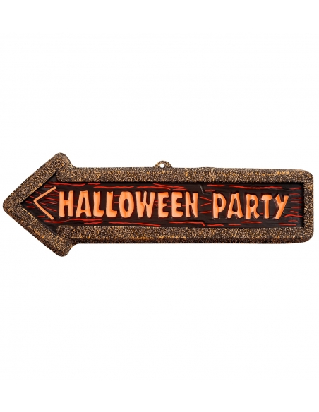 Panneau de direction Halloween Party fluo