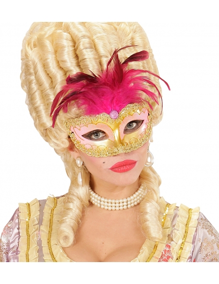Masque pour les Yeux Vénitien ou Baroque Femme : Élégance en Rose et Doré
