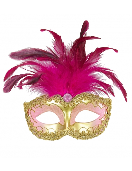 Masque pour les Yeux Vénitien ou Baroque Femme : Élégance en Rose et Doré