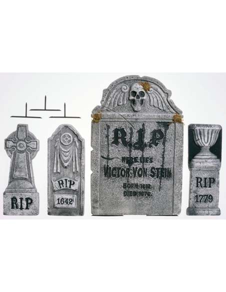 Pack de pierres tombales pour une décoration effrayante d'Halloween