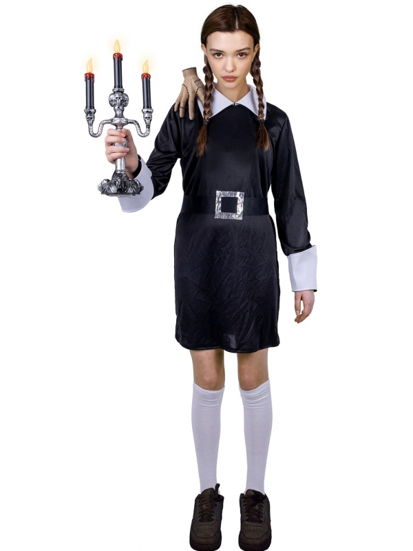 Déguisement Mercredi fille : Élégance Macabre pour Halloween