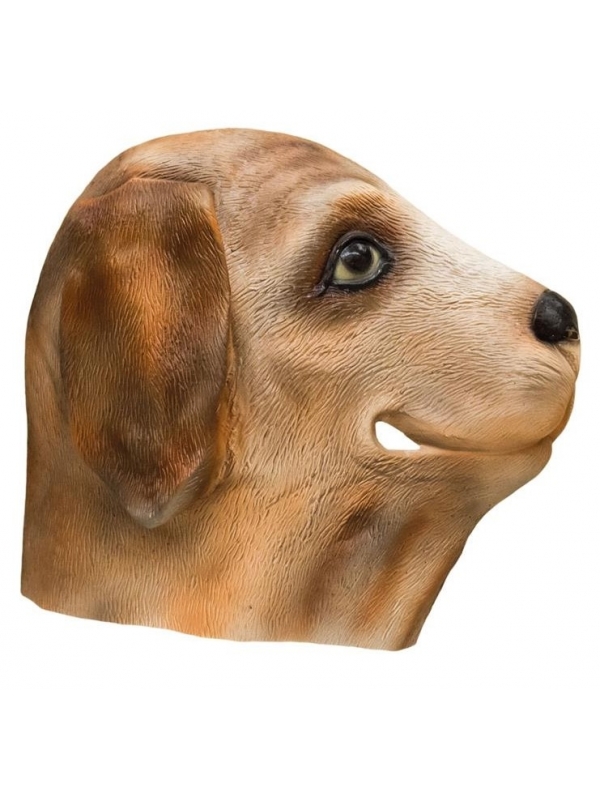 Masque Intégral de Chien Marron en Latex : Devenez le Meilleur Ami de la Fête
