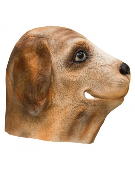 Masque Intégral de Chien Marron en Latex : Devenez le Meilleur Ami de la Fête